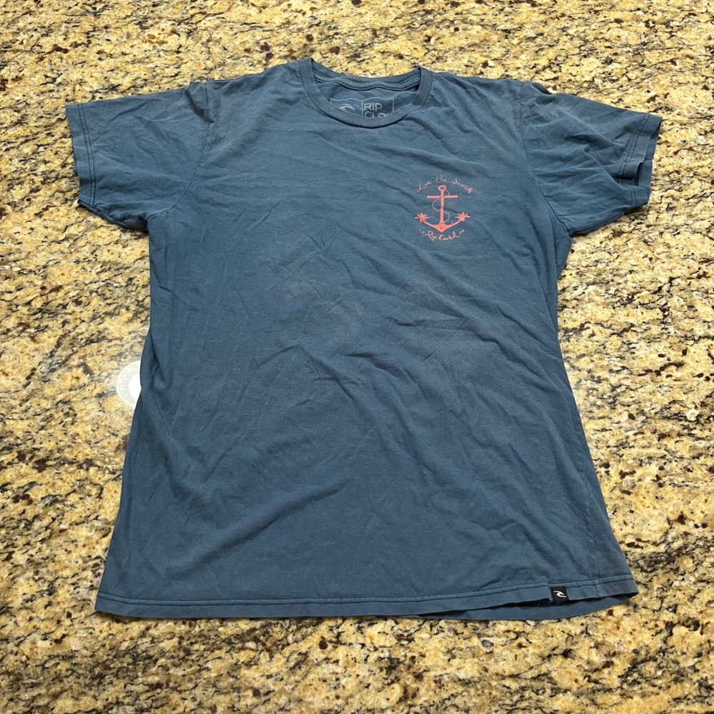 Rip Curl Mens Live the Search Anchor Graphic T-Shirt‎ Blue Large Standard Fit